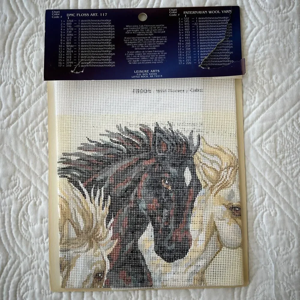 Floss Needlepoint Designs for the Needle Printed Canvas Wild Horses 5904
